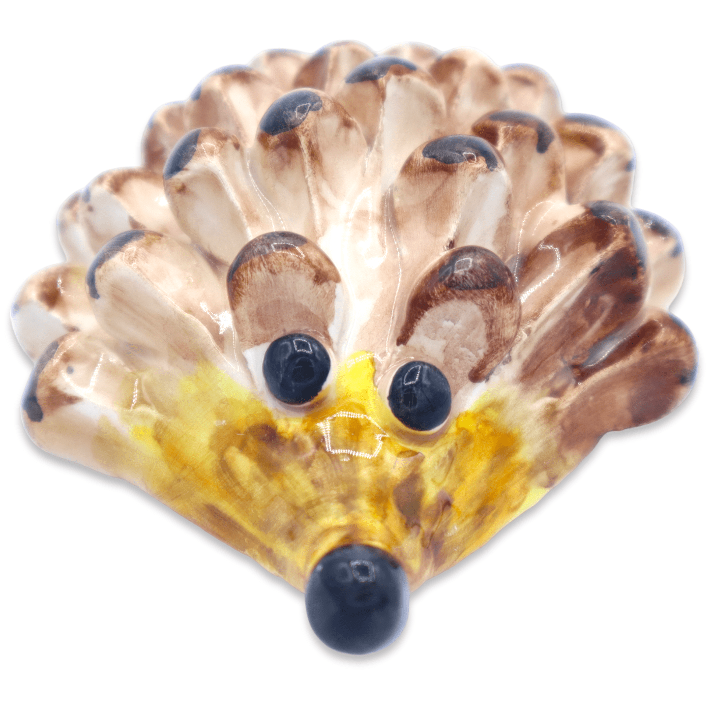 Set Di 4 Ricci Decorativi In Ceramica Con Pelliccia - Per Giardino E Casa, Colore Marrone, Circa 6x6x8 Cm