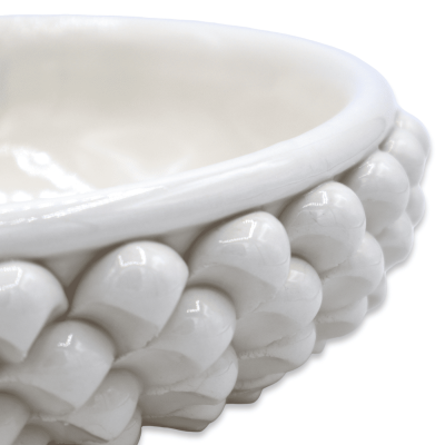 Bowl Pigna, tomma fickor i fin keramik av Caltagirone, White - Ø 20 cm Mod TD - 