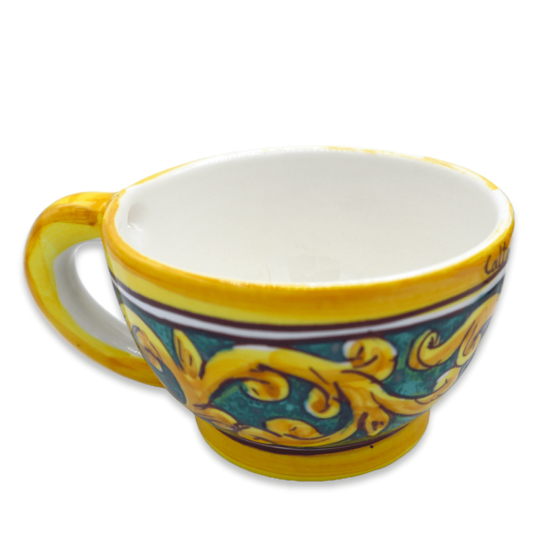 Théière trois pièces en céramique de Caltagirone, hauteur environ 20 cm. Décoration baroque - 