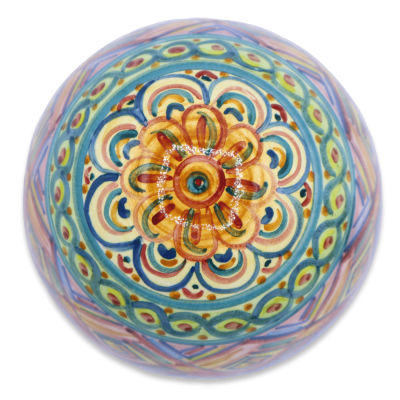 Jajko z wielobarwnym ozdobą w ceramice Caltagirone, dwa wybrane środki (1pz) Mod. FL - 