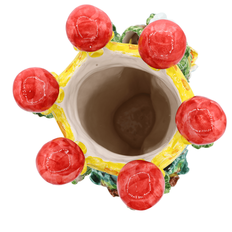 Paar Mohrenköpfe aus Caltagirone mit Fruchtmodell, 40 cm hoch - 