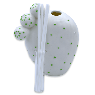 Pala z ficodindy zapachu przynosi esencje w cennej Ceramica, biały tło, h 12 x l 9 cm ca. Moduł DEN - 