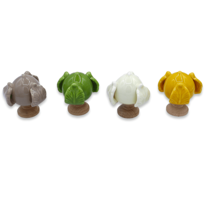 Pumo in pregiata Ceramica e gambo in legno, h 6 cm ca. (1Unità) Colore selezionabile - 