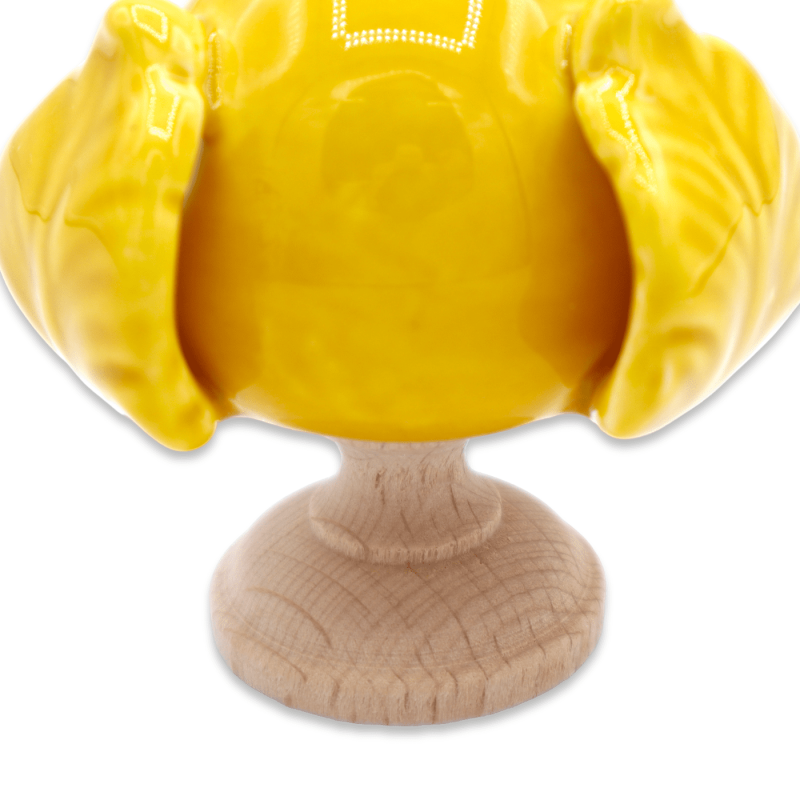 Pumo en cerámica fina y tallo de madera, color a elegir, h 6 cm aprox. (1pc) Mod DEN - 