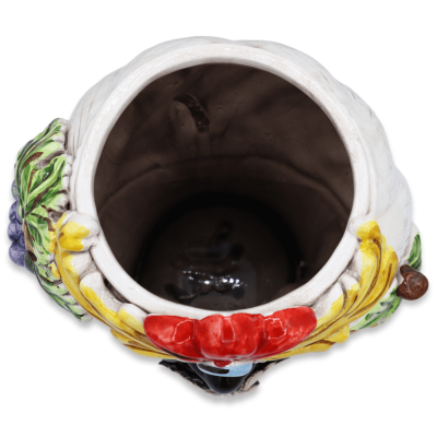 Hoofd van Moro Caltagirone met frieze en aanvragen van citroenen en druiven, 28cm approx. Mod - 