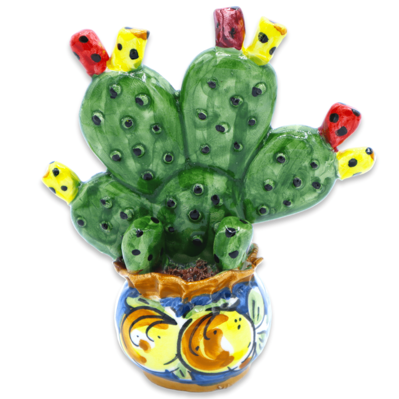 Testa Di Moro Caltagirone H 13/14 Cm - Ceramica Dipinta A Mano Con Corona E Frutta - Foto 5