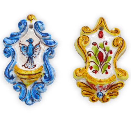 Kochtopf aus Caltagirone-Keramik, wählbare Dekoration, H 8 cm x B 5 cm ca. (1 Stück) CAN-Mod - 