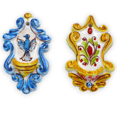 Calda de cerâmica Caltagirone, decoração selecionável, aprox. 8 cm x largura 5 cm. (1pc) MOD CAN - 