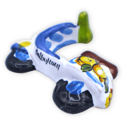 Magnet in keramische Caltagirone in de vorm van een Vespa voertuig, Colours Assorted - 8 cm approx - 
