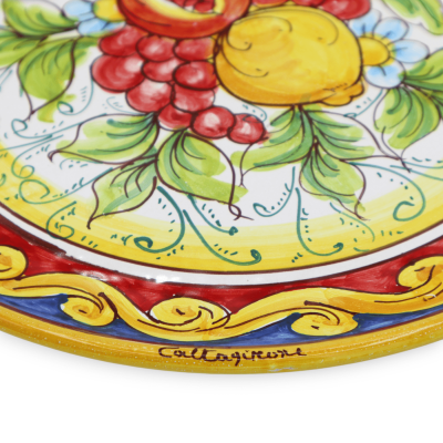 Coffee service for 6 people in Caltagirone ceramic, fruit and Barocco decoration, L 30 cm x h 12 cm approx. Mod TD - 
