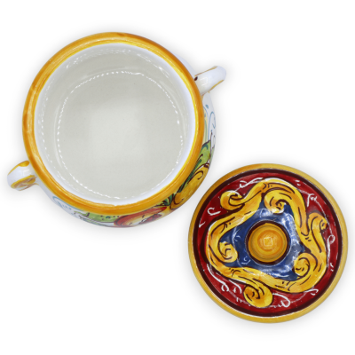 Serviço de café para 6 pessoas em cerâmica Caltagirone, frutas e decoração barroca, C 30 cm x a 12 cm aprox. Mod TD - 