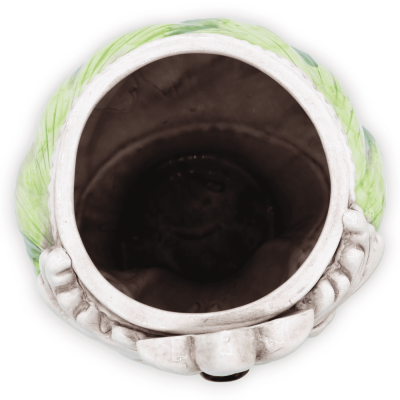 Cabeza de moro de Caltagirone con friso y turbante, fondo verde, h 28 cm aprox. MOD de RP - 