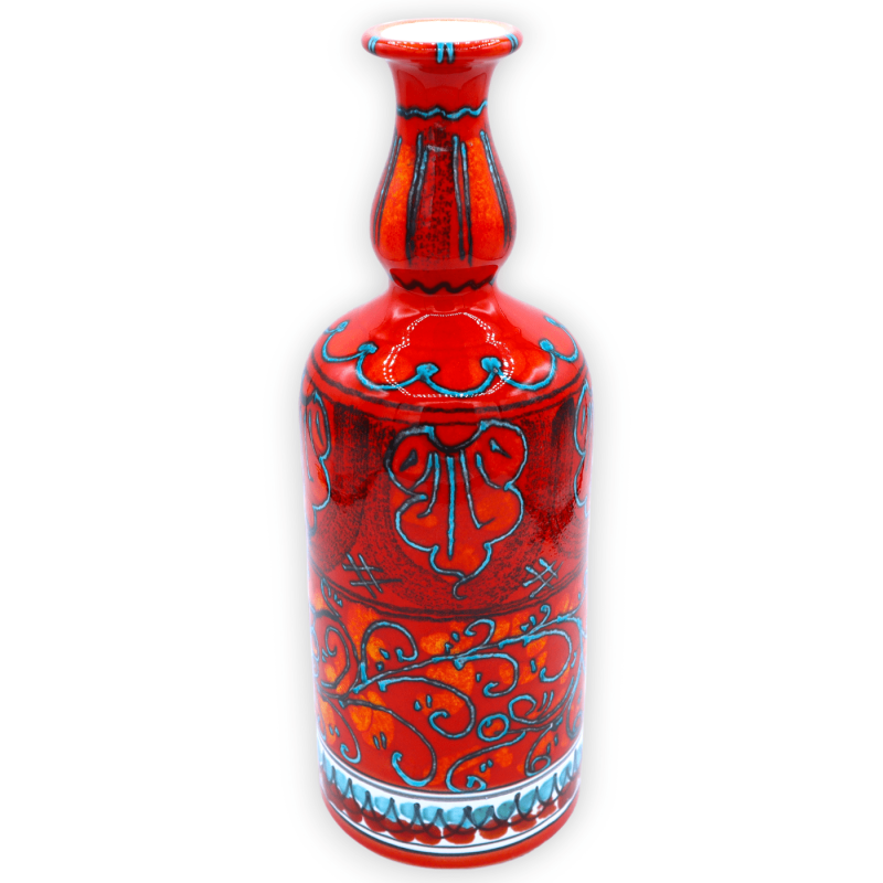 Bottiglia in ceramica Siciliana rosso selenio, h 30 cm ca. Mod TR - 