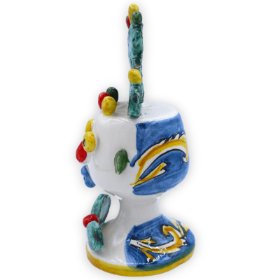 Pagliaccio pala di ficodindia in ceramica di Caltagirone, decoro selezionabile, h 20 cm ca. (1Unità) - 