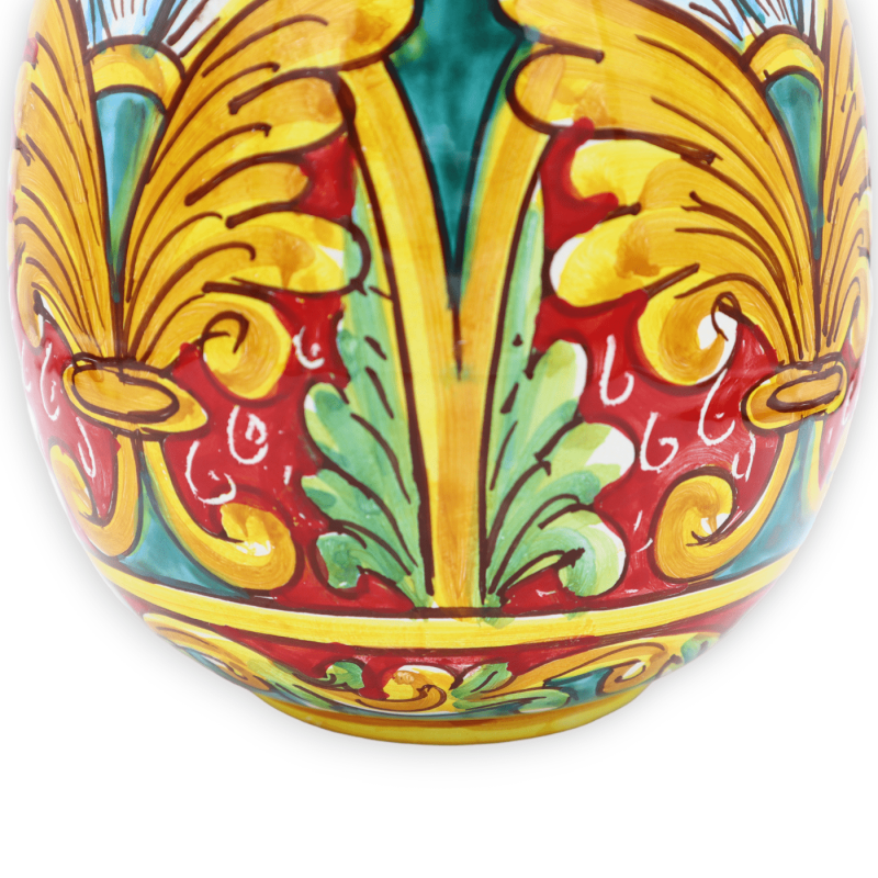 Huevo de cerámica Caltagirone, decoración barroca y floral, h 20 cm y Ø 15 cm aprox. Mod.TD - 
