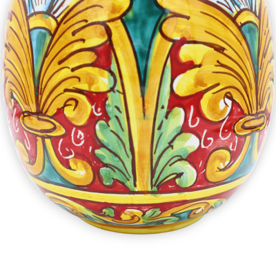 Ei aus Caltagirone-Keramik, Barock- und Blumendekor, H 20 cm und Ø ca. 15 cm. TD-Modell - 