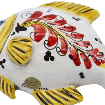 Peixe de parede em cerâmica Caltagirone, decoração do século XVII - C 25 x a 17 cm aprox. modo rp - 