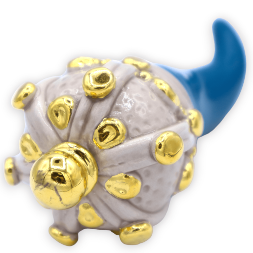 Corno Ottanio con Corona bianco antico, in ceramica Caltagirone, 4 misure disponibili (1pz) -  2