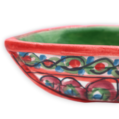 Barco hors d'oeuvre em cerâmica Caltagirone, decoração aleatória, L 17 cm x h 6 cm aprox. (1pc) Mod RP - 
