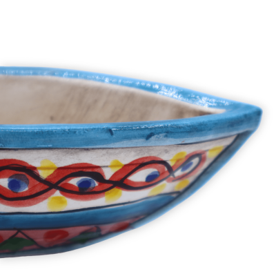 Antipasti-Boot aus Caltagirone-Keramik, zufällige Dekoration, L 17 cm x H 6 cm ca. (1 Stück) RP Mod - 