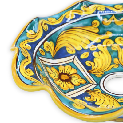 Ceramiczny żyrandol Caltagirone z różnymi rozmiarami (1 szt.) dekoracjami barokowymi i geometrycznymi - 
