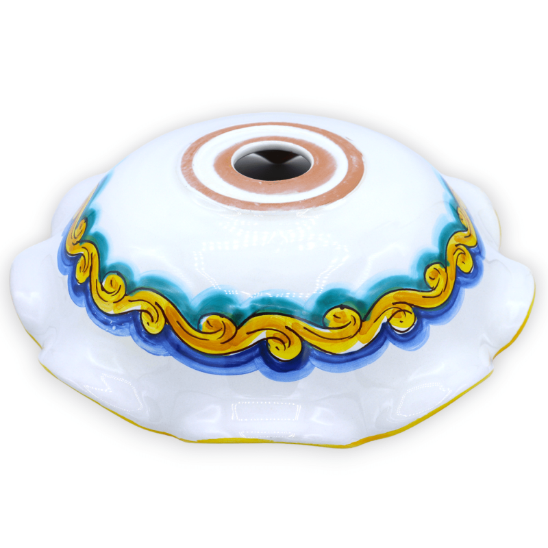 Caltagirone ceramic chandelier plate, with various sizes (1pc) baroque and geometric decoration - 