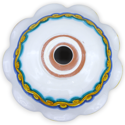 Caltagirone ceramic chandelier plate, with various sizes (1pc) baroque and geometric decoration - 