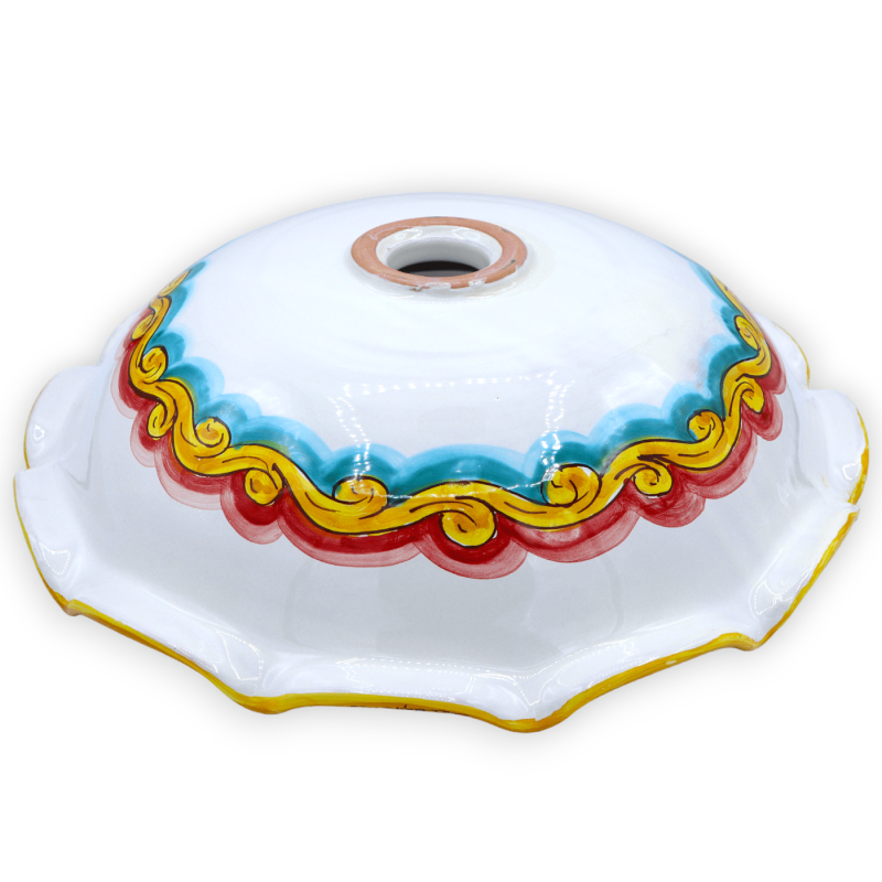Ceramiczny żyrandol Caltagirone, różne opcje rozmiaru (1 szt.) Dekoracja barokowa, geometryczna i kwiatowa - 