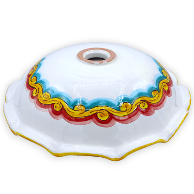 Ceramiczny żyrandol Caltagirone, różne opcje rozmiaru (1 szt.) Dekoracja barokowa, geometryczna i kwiatowa - 