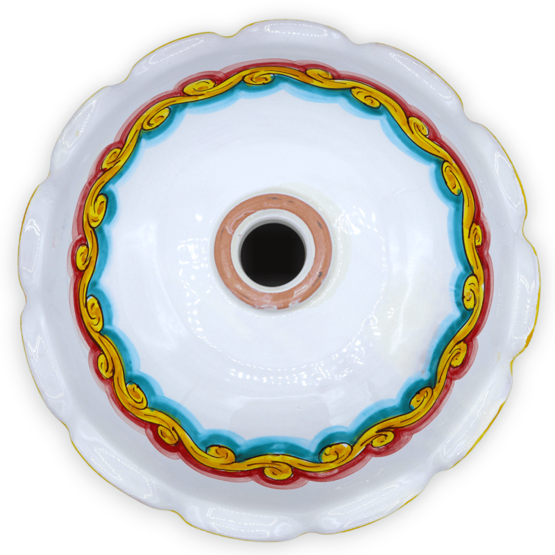 Ceramiczny żyrandol Caltagirone, różne opcje rozmiaru (1 szt.) Dekoracja barokowa, geometryczna i kwiatowa - 