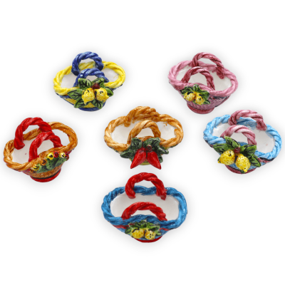 Coffa Siciliana (1Unità) 7x6 cm in ceramica Caltagirone, colore e decoro casuale - 