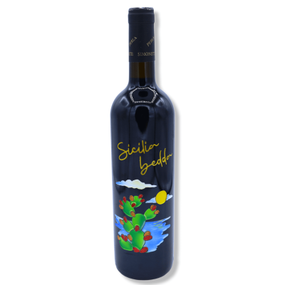Vino Syrah o Nero d'Avola, decoración seleccionable, 750 ml - 
