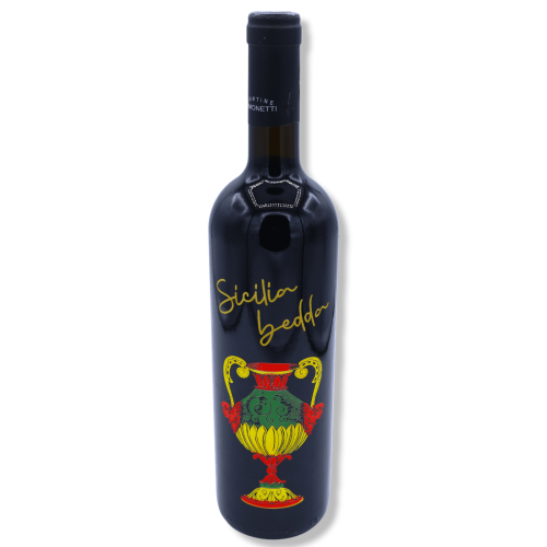 Vinho Syrah ou Nero d'Avola 750 ml, em garrafa de colecionador esculpida e decorada à mão, coleção Sicilian Aces (1 un)  2