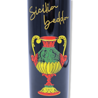 Von Hand gravierte und dekorierte Sammlerflasche, Assi Siciliani-Kollektion (1 Stück) Nero d'Avola- oder Syrah-Wein 750 