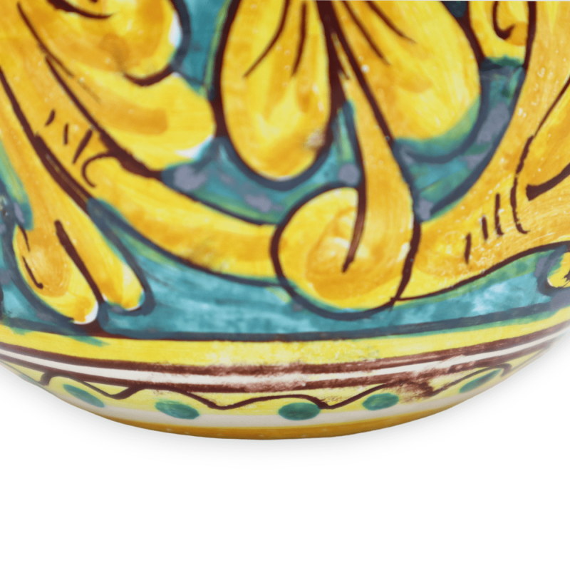 Huevo de cerámica Caltagirone, decoración barroca, palmera y flor - 2 opciones de tamaño (1ud) - 