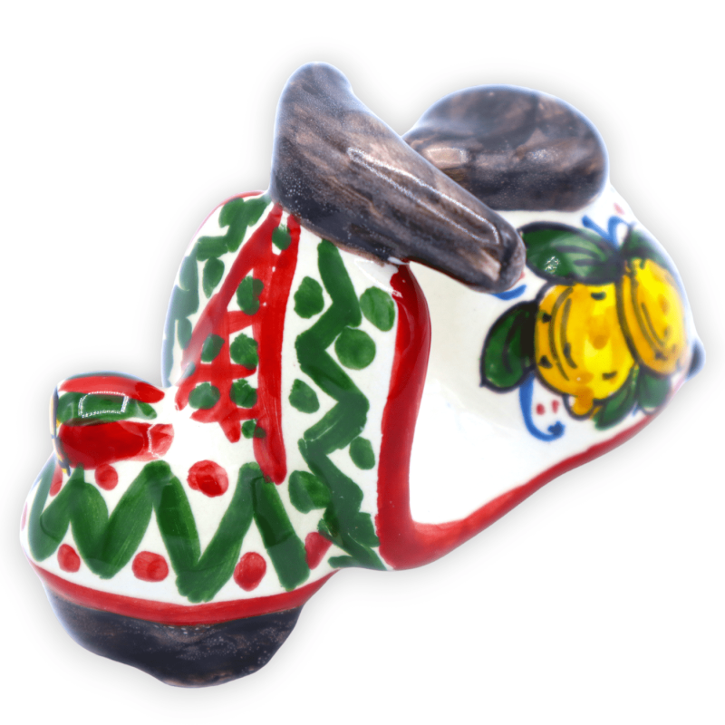 Veículo Vespa em cerâmica siciliana, decoração lâmina de figo da Índia - L 10 cm e h 7 cm aprox. modo de PC - 