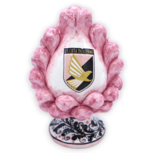 Pomme de pin sicilienne Caltagirone, équipe de Palerme Calcio avec tige décorée à la main - (1Pcs) Mod FL -  2