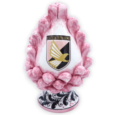 Sicilian pine cone Caltagirone, Palermo Football Team with hand-decorated stem - (1Pcs) Mod FL - 