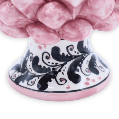 Pomme de pin sicilienne Caltagirone, équipe de Palerme Calcio avec tige décorée à la main - (1Pcs) Mod FL - 