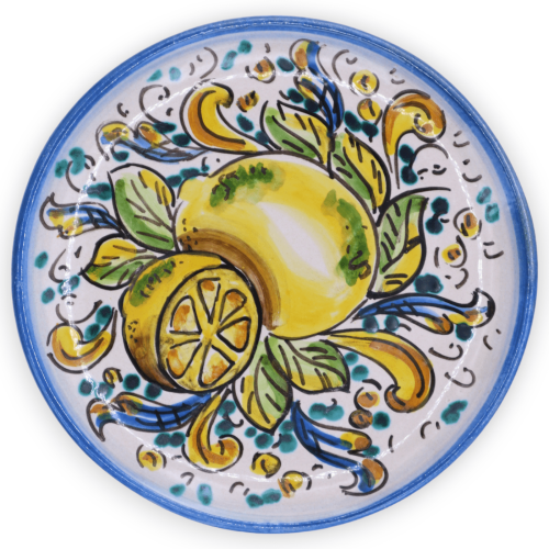 Talerz ozdobny z ceramiki Caltagirone, dostępny w różnych dekoracjach - Ø 15 cm (1 szt.) Mod BR -  2