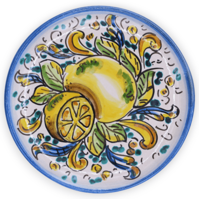 Sierbord in Caltagirone-keramiek, verkrijgbaar in verschillende decoraties - Ø 15 cm (1st) Mod BR - 