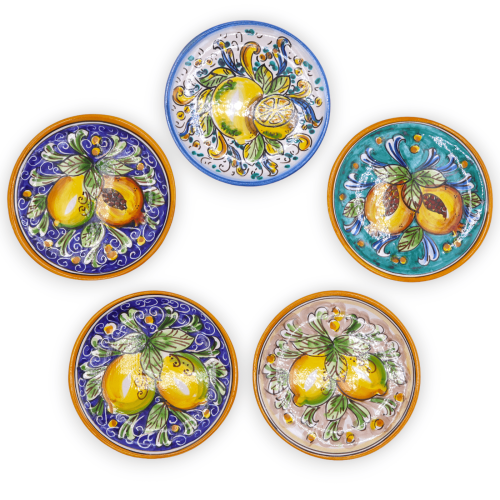 Sierbord in Caltagirone-keramiek, verkrijgbaar in verschillende decoraties - Ø 15 cm (1st) Mod BR - 