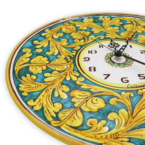 Orologio in ceramica Caltagirone - Con 2 Opzioni Misura (1Unità) Completo di Ingranaggio, decoro barocco -  2
