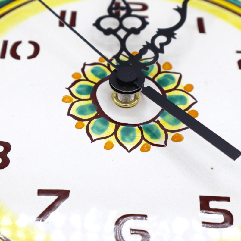 Orologio in ceramica Caltagirone - Con 2 Opzioni Misura (1Unità) Completo di Ingranaggio, decoro barocco - 
