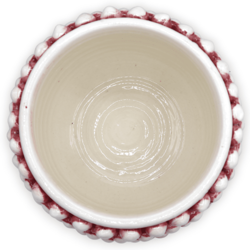 Halv Pigna Vas Caltagirone Antik Rosa, Barock dekorationsstam, Ø 23 och h 23 cm ca. Mod TD -  2