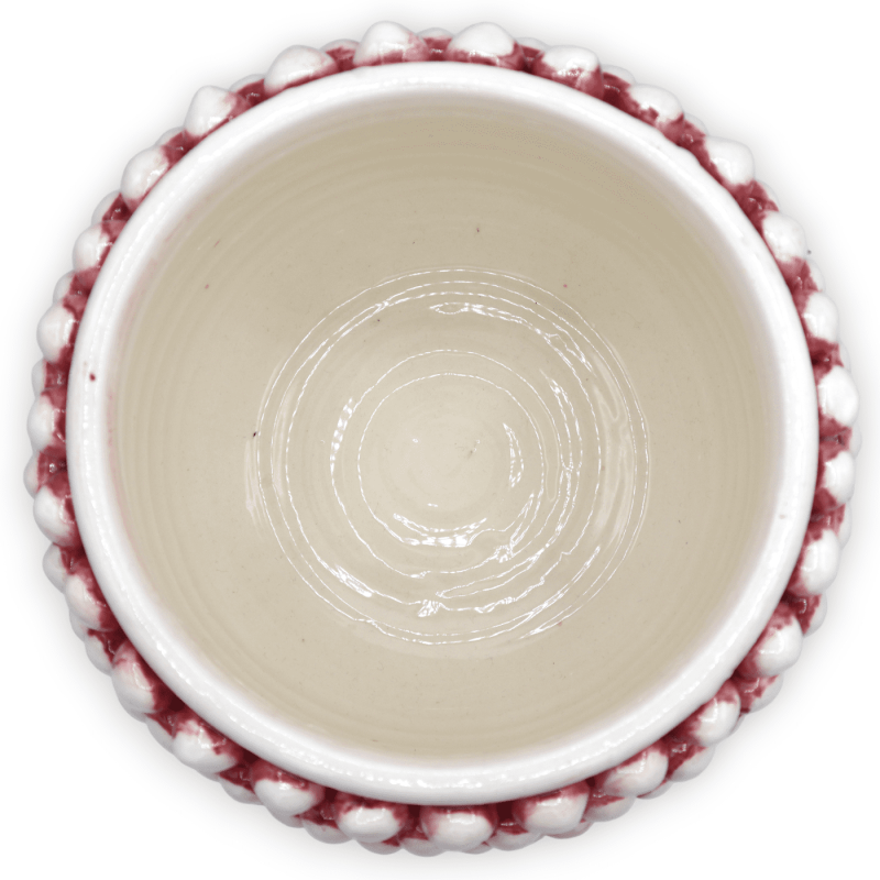 Vaso Mezza Pigna Caltagirone Rosa Antico, con 4 opzioni misura (1Unità) gambo decoro barocco - 