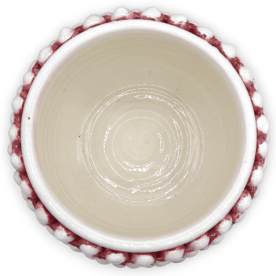 Vaso Mezza Pigna Caltagirone Rosa Antico, con 4 opzioni misura (1Unità) gambo decoro barocco - 