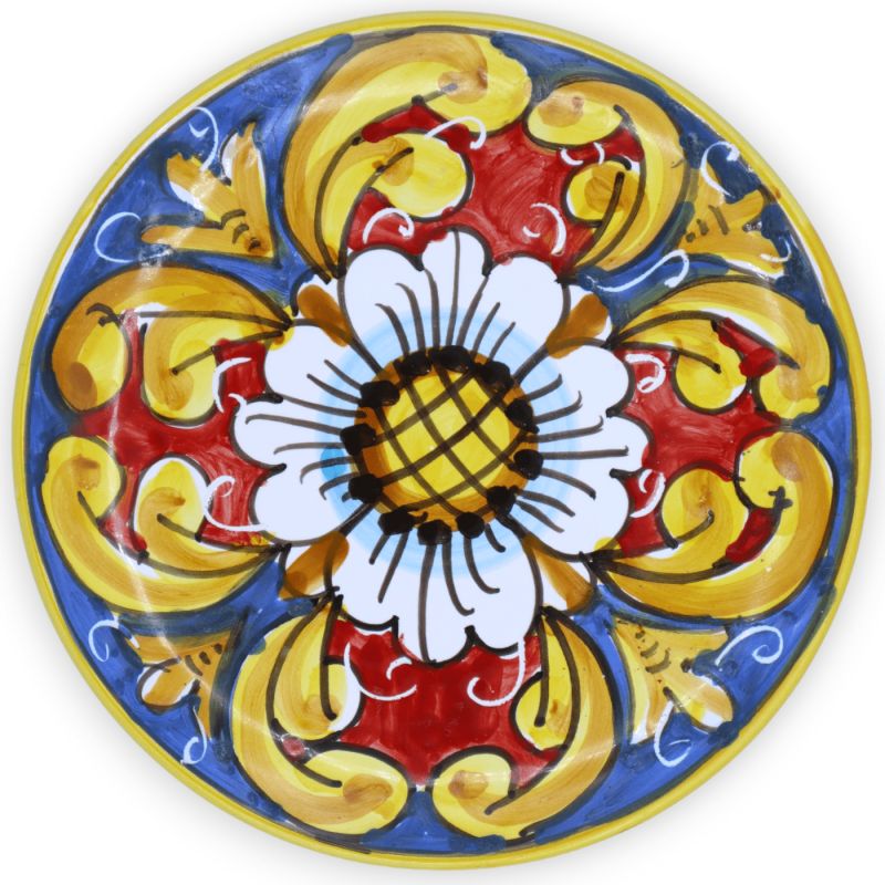Plato ornamental en cerámica siciliana, disponible en diferentes decoraciones - Ø 16 cm (1ud) Mod. NL - 