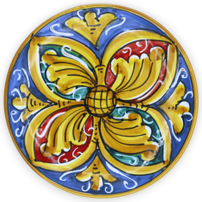 Plato ornamental en cerámica siciliana, disponible en diferentes decoraciones - Ø 16 cm (1ud) Mod. NL - 