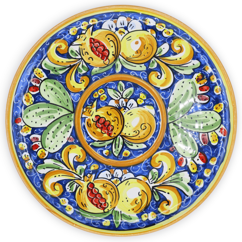 Plato ornamental en cerámica Caltagirone, disponible en diferentes decoraciones - Ø 30 cm (1ud) Mod FL - 